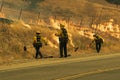 CalFire crew lighting backfires before the CA Canyon Fire
