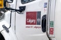 A close up to a City of Calgary truck