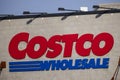 A close up to the Costco Wholesale outside sign store during the day