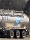 A close up to a truck with a sign text: Dairy farmers of Canada quality milk