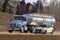 A truck transporting milk