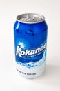 A Kokanee beer can 355 ml on a white background