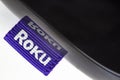Macro Top view of a Roku box on a white background