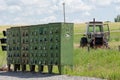 Mailboxes and abandoned tractor Royalty Free Stock Photo