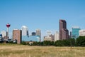 CALGARY, ALBERTA/CANADA - AUGUST 7 : Skyline in Calgary Canada o Royalty Free Stock Photo