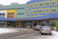 Alberta Children\'s Hospital entrance during the winter. The largest public hospital for Royalty Free Stock Photo