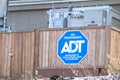 An ADT (American District Telegraph) Security Services sign Royalty Free Stock Photo