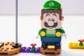 Close up to a LEGO Luigi figure Interactive brick game