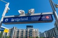 Calgary C Train downtown light rapid transit system at the Bridgeland train station Royalty Free Stock Photo