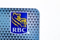 A Macro close up to the RBC logo on a credit card