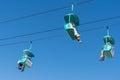 People enjoy the Calgary Stampede at the Stampede Park, from the sky ride chairs Royalty Free Stock Photo