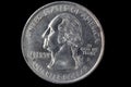 A Quarter Dollar coin from USA. Liberty in god we trust Royalty Free Stock Photo