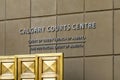 Calgary Courts Centre entrance building sign