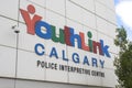 A YouthLink Calgary Police Interpretive Centre outdoor entrance logo