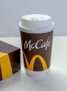 A close up to a McCafe cup Royalty Free Stock Photo