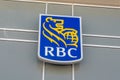 A close up to an RBC Bank sign Royal Bank of Canada a Canadian multinational financial