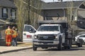 A City of Calgary vehicle with Landscaping workers