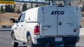 A close up to an ATCO service truck van