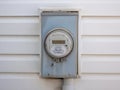 Close up to a house residency electric meter from EnMax a vertically integrated utility Royalty Free Stock Photo