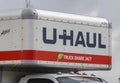 A close up to the top of a U-Haul Truck a moving supplies company