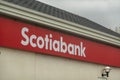 A Scotiabank location branch sign