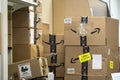 Several Amazon shipping boxes
