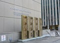 The Calgary Courts Centre building doors