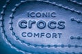 A Crocs footwear inside shoe with the text: Iconic Crocs Comfort
