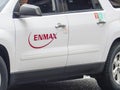 A close up to a SUV Enmax Service vehicle. Default electricity or retail electricity