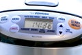 A close up to a Zojirushi 5.5 Cup Microcomputer Rice Cooker and Warmer menu