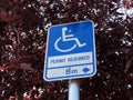 Residential disabled parking spot zone, Handicap Symbol with the the text PERMIT REQUIRED Royalty Free Stock Photo