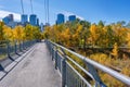 Bow River Pathway and Calgary skyline