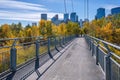 Bow River Pathway and Calgary skyline