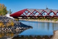 Calgary Peace Bridge in the Autumn season