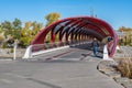 Calgary Peace Bridge in the Autumn season