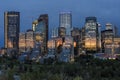 Calgary, Alberta, Canada skyline at sunset Royalty Free Stock Photo