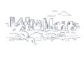 Calgary Alberta Canada vector sketch city illustration line art Royalty Free Stock Photo