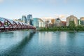 Calgary, Alberta City Skyline and Peace Bridge Royalty Free Stock Photo