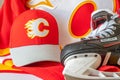 Calgary Flames NHL team baseball cap and jersey
