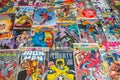 Vintage comic book collection showing comic book covers