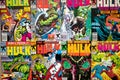 Covers of vintage Marvel Incredible Hulk comics