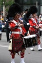 Kilted drummer in marching band Royalty Free Stock Photo