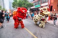 Chinese Lion Dance Parade in Calgary, Alberta, Canada