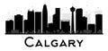 Calgary City skyline black and white silhouette. Royalty Free Stock Photo