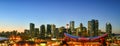 Calgary city skyline at twilight time in Alberta ,Canada