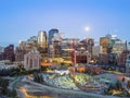 Calgary downtown in the evening, Alberta, Canada Royalty Free Stock Photo