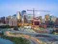 Calgary downtown in the evening, Alberta, Canada Royalty Free Stock Photo