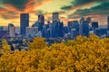 Calgary Downtown during fall season. Royalty Free Stock Photo