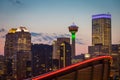 Calgary downtown at night Royalty Free Stock Photo