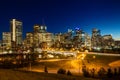 Calgary Downtown Skyline Just After Sunset Royalty Free Stock Photo